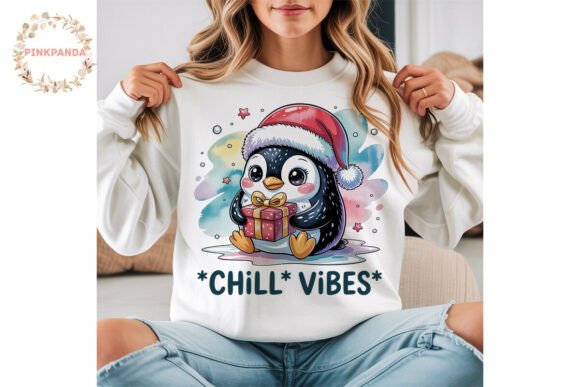 Chilly Penguin Christmas Sublimation Illustrations