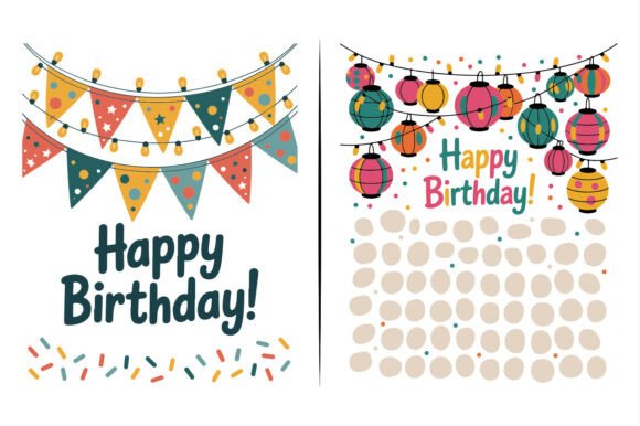 Christmas Birthday Decorations Clipart: Illustrations
