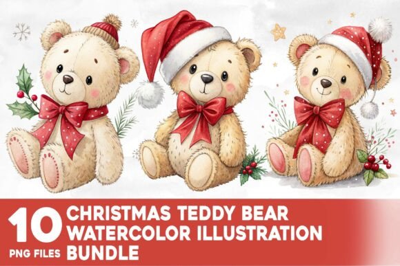 Christmas Teddy Bear Watercolor Bundle: Crafting Review