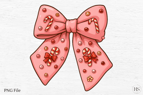 Coquette Christmas Bow, Pink Illustrations Review