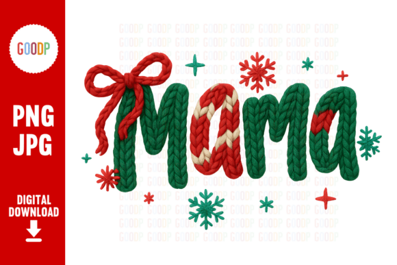 Crochet Mama Christmas PNG: Festive Illustrations
