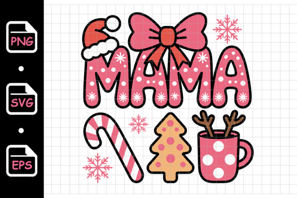 Cute Christmas Mama Illustrations for Design