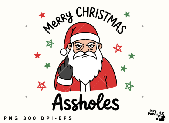 Funny Christmas Assholes PNG for Crafters