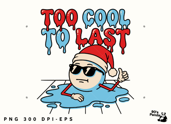 Funny Christmas Too Cool: Png, Eps Illustrations