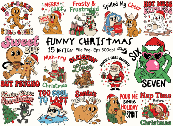 Funny Sarcastic Christmas Bundle Png Eps Review