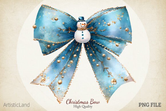 Glitter Watercolor Christmas Bow PNG: Editorial Illustrations Review