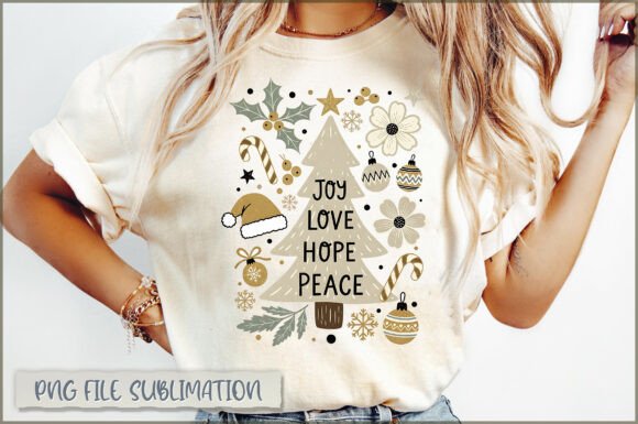 Joy Hope Love Peace Christmas PNG for Illustrations