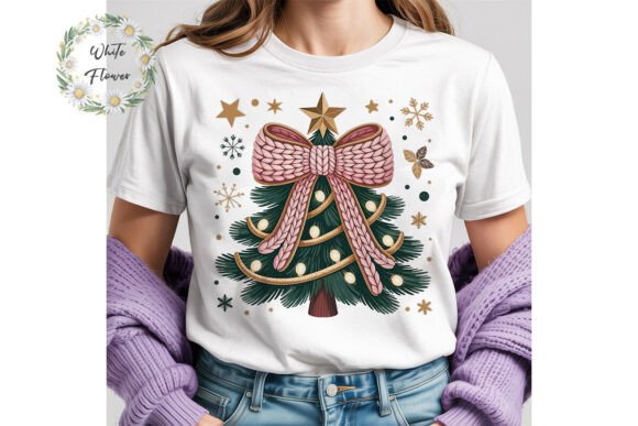 Knitted Bow Tree: Festive Illustrations for Crafters