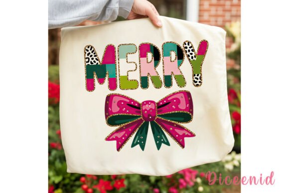 MERRY Christmas Bow Sublimation Design: Illustrations for Sellers