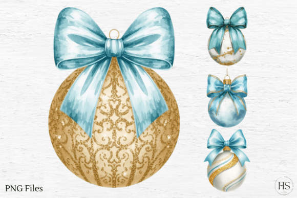 Pastel Christmas Ball, Golden Christmas Illustrations Review