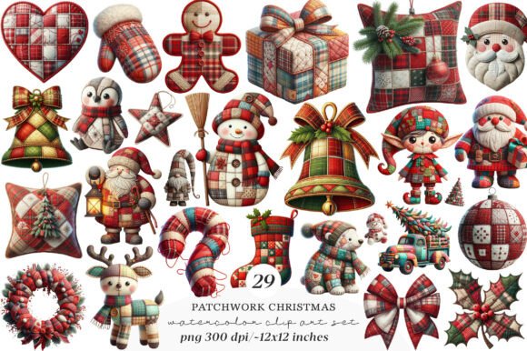 Patchwork Christmas Clipart & Illustrations Review