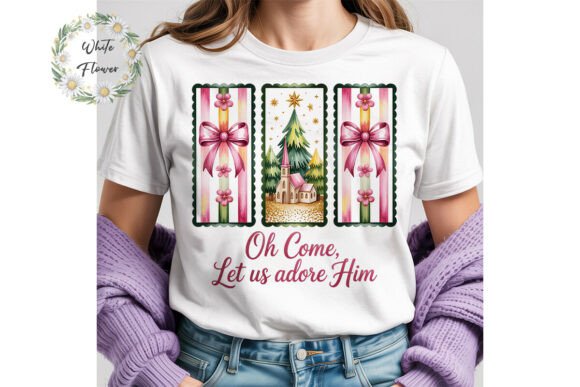 Pink Christmas Church Illustrations Review