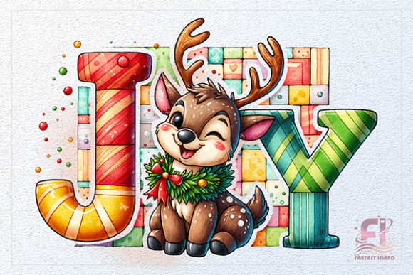 Review: Christmas JOY Reindeer Watercolor PNG for Illustrations