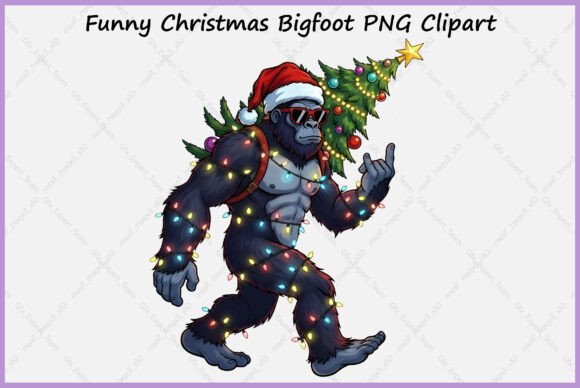 Review: Funny Christmas Bigfoot with Santa Hat Design