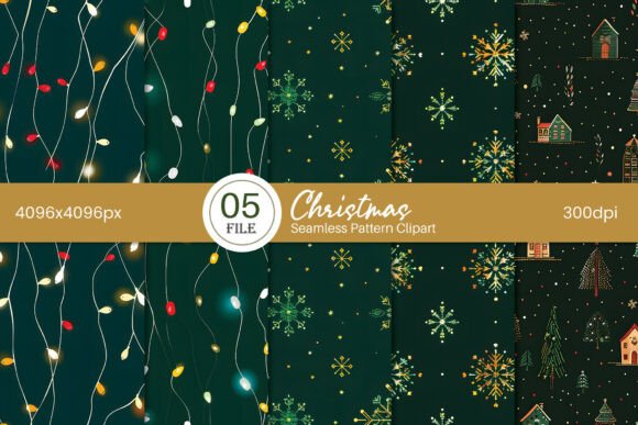 Reviewing Christmas Seamless Pattern Bundle PNG Illustrations
