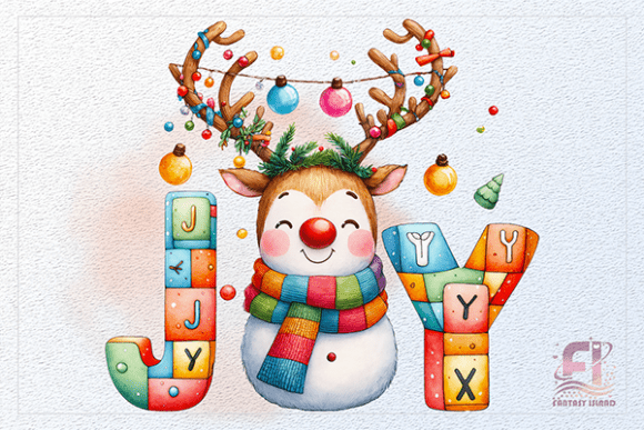 Reviewing Watercolor Snowman JOY Christmas PNG Illustrations
