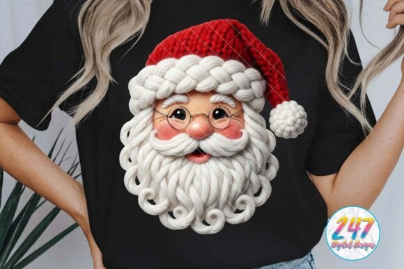 Santa Faux Yarn Knit Christmas Crochet Illustrations