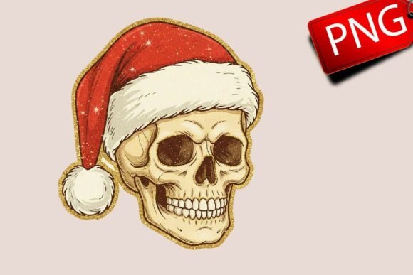 Skull Christmas Sublimation Png: Illustrations for Crafters